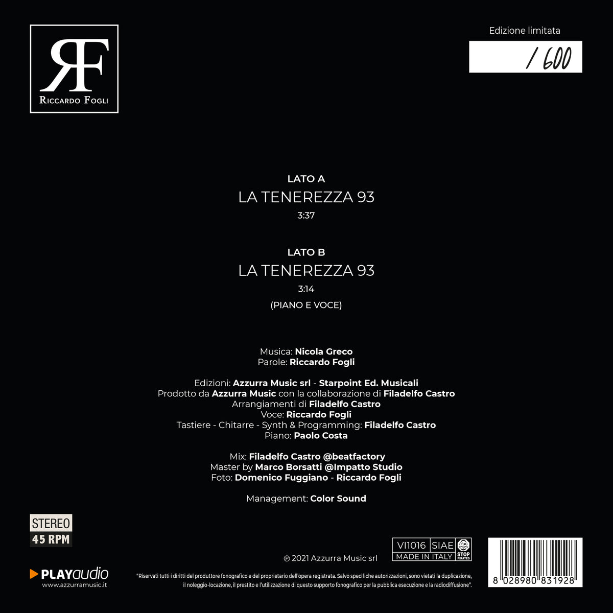 45GIRI - LA TENEREZZA 93